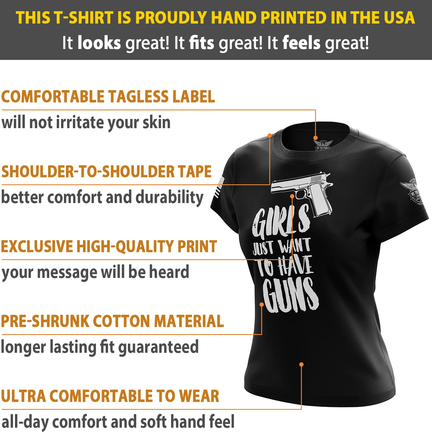 Girls Just Want To Have Guns Women's Short Sleeve Shirt - Image 6