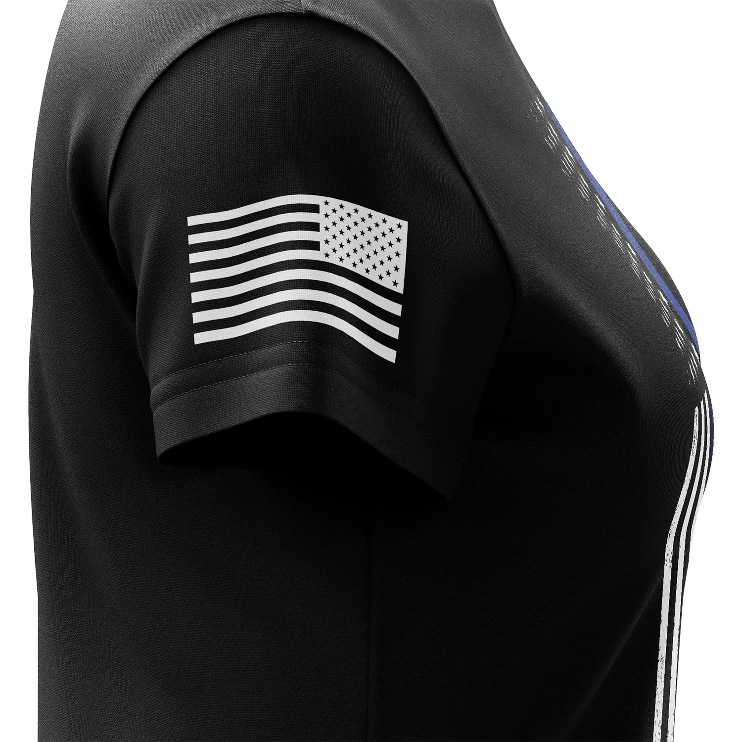 American Flag Thin Blue Line Women's Short Sleeve Shirt - Image 5