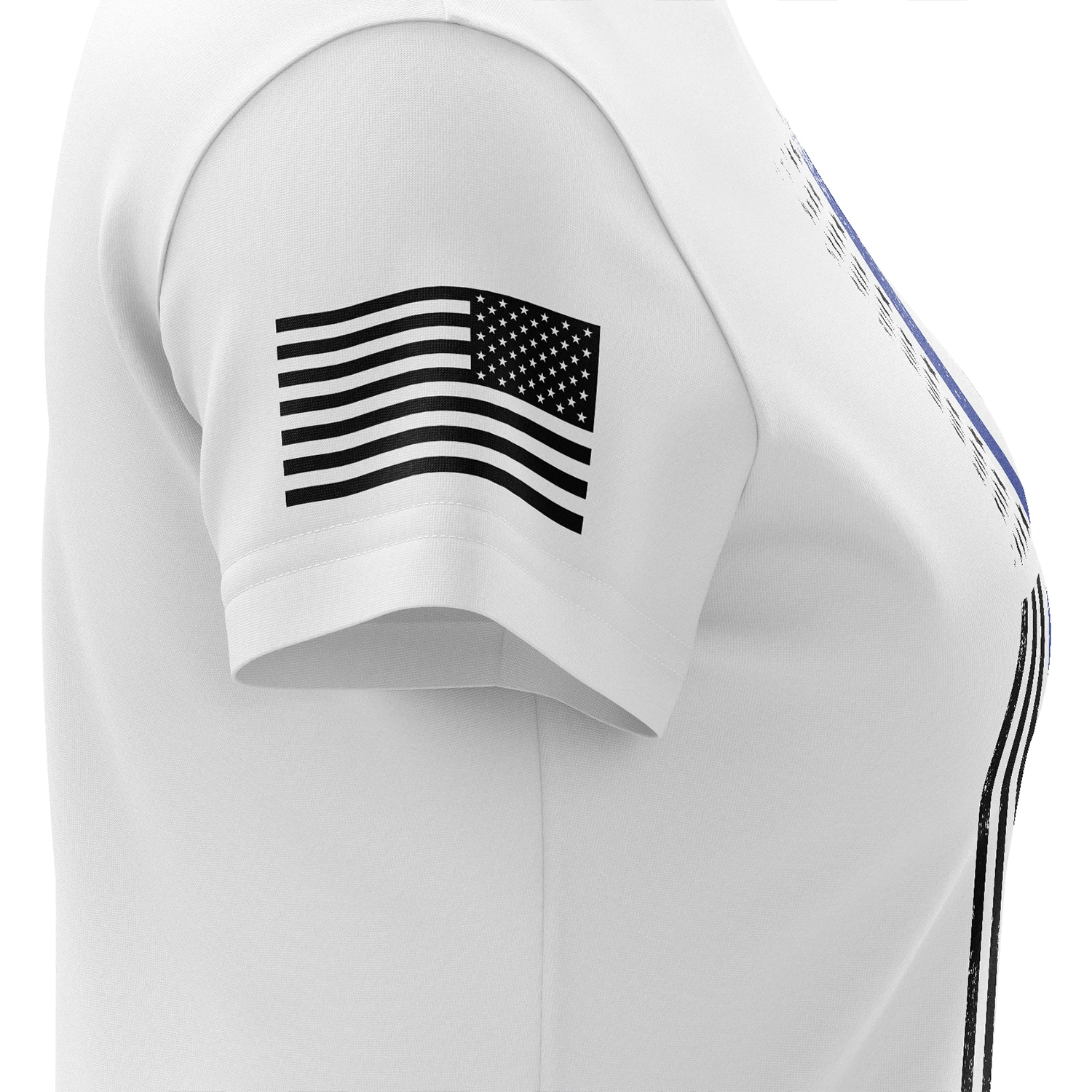 American Flag Thin Blue Line Women's Short Sleeve Shirt - Image 11