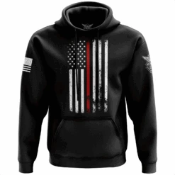 American Flag Thin Red Line Hoodie