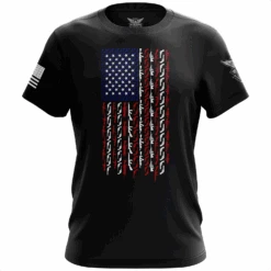 American Flag In Guns - Patriotic Colors Short Sleeve Shirt
