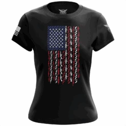 American Flag In Guns - Patriotic Colors Women's Short Sleeve Shirt