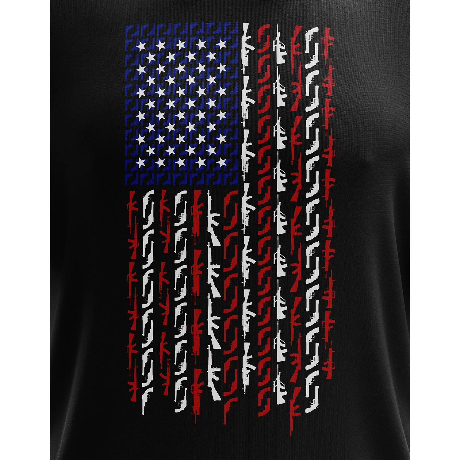 American Flag In Guns - Patriotic Colors Short Sleeve Shirt - Image 3