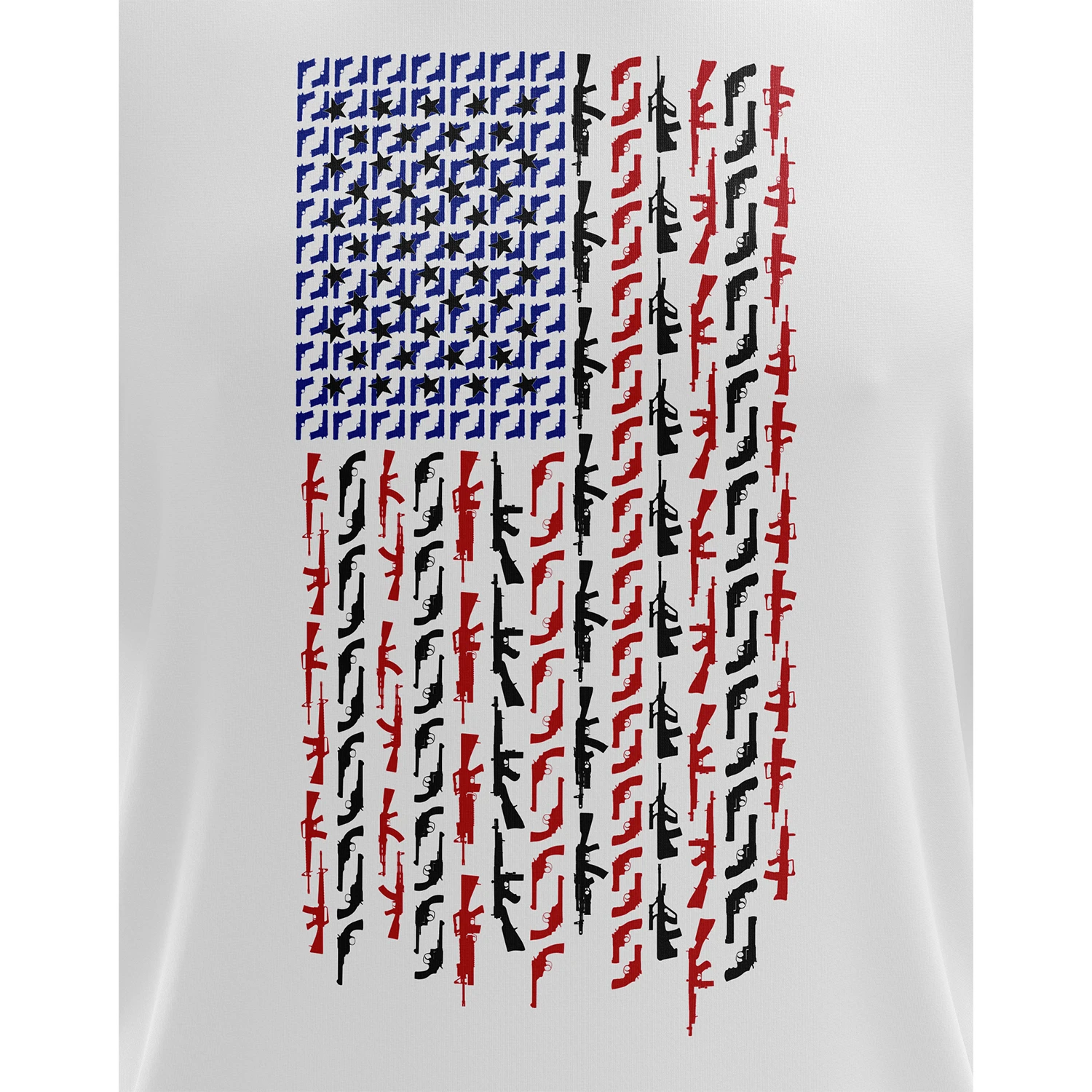 American Flag In Guns - Patriotic Colors Short Sleeve Shirt - Image 9