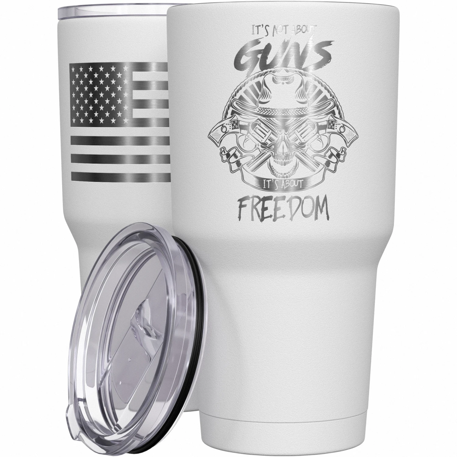 It's Not About Guns, It's About Freedom Stainless Steel Tumbler - Image 9