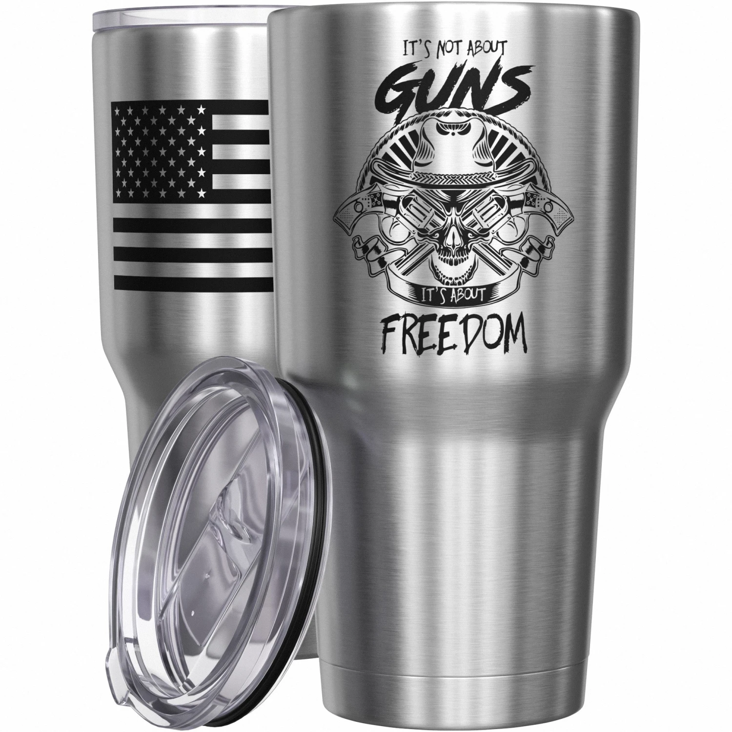 It's Not About Guns, It's About Freedom Stainless Steel Tumbler - Image 7