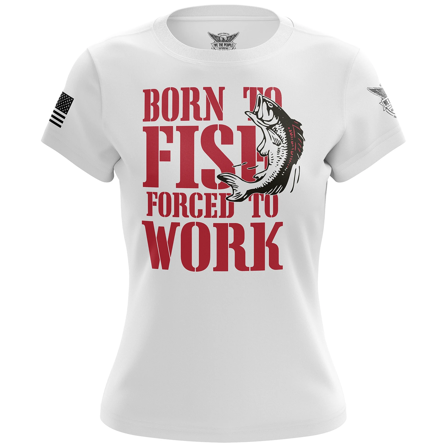 Born To Fish Forced To Work Women's Short Sleeve Shirt - Image 7