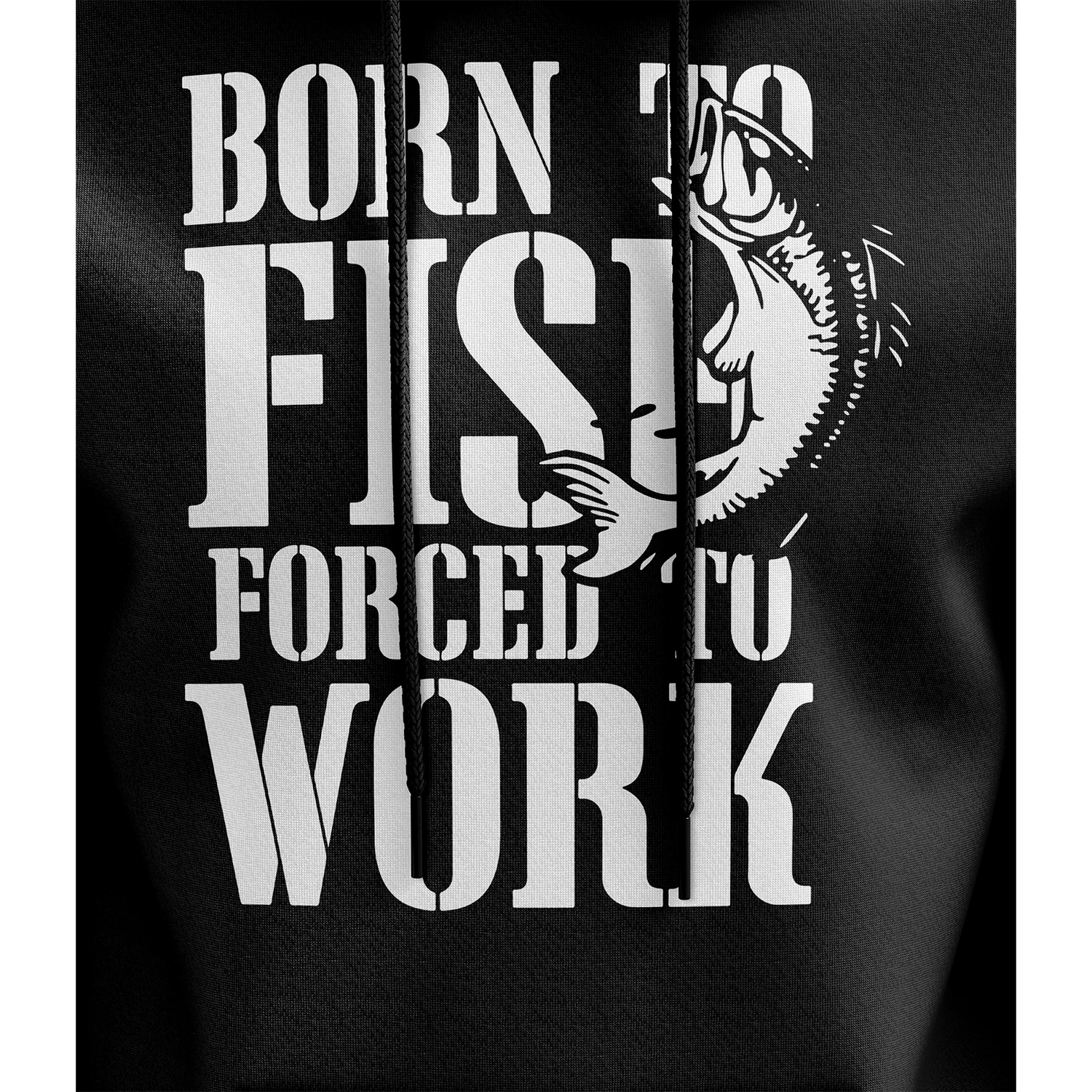 Born To Fish Forced To Work Hoodie - Image 3