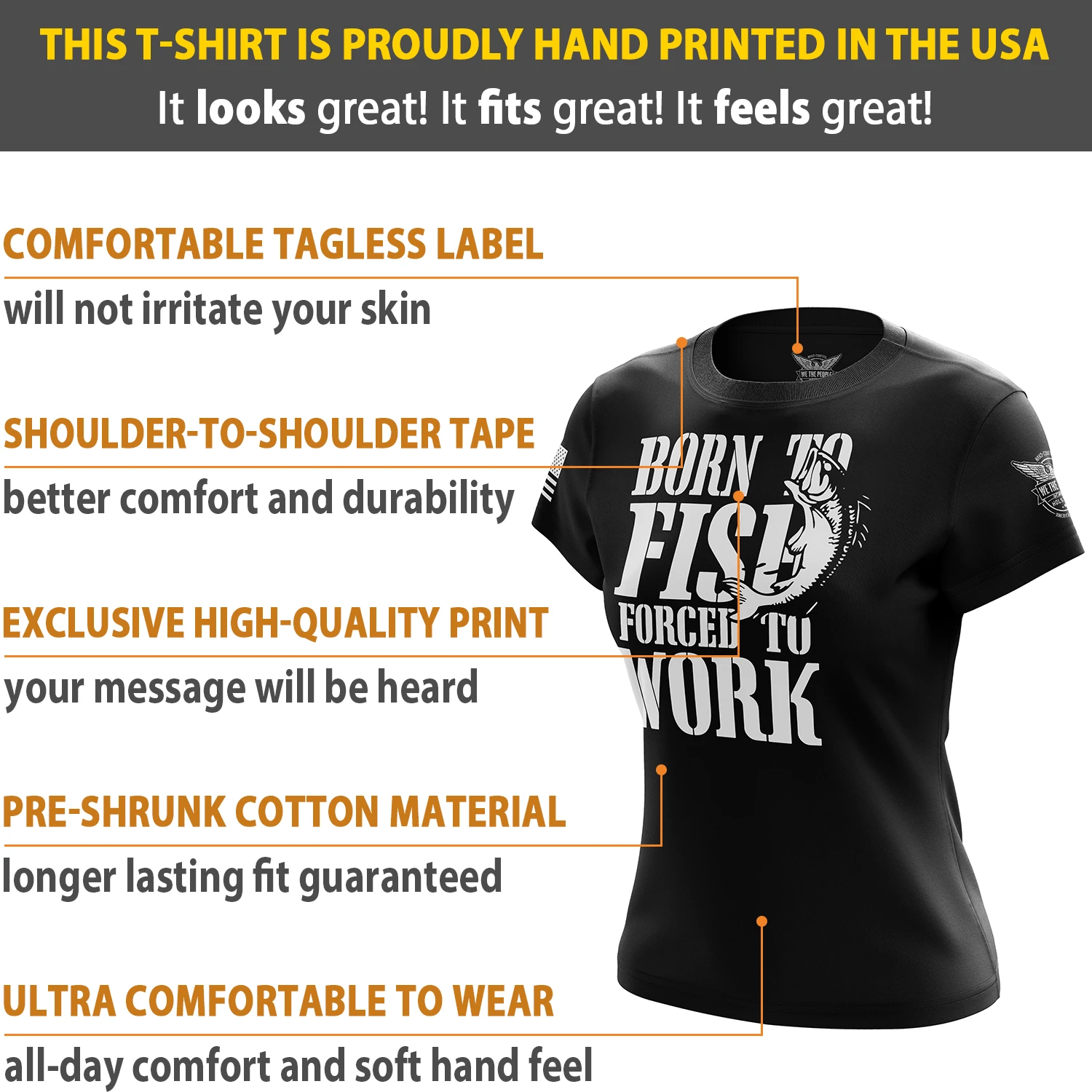 Born To Fish Forced To Work Women's Short Sleeve Shirt - Image 6