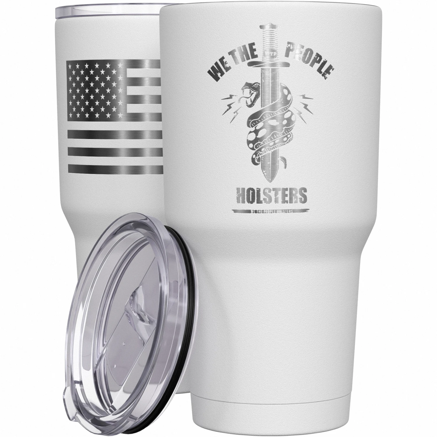 We The People Snake Logo + American Flag Stainless Steel Tumbler - Image 9