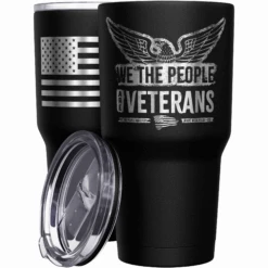 We The People Are Veterans + American Flag Stainless Steel Tumbler