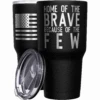 Home Of The Brave + American Flag Stainless Steel Tumbler
