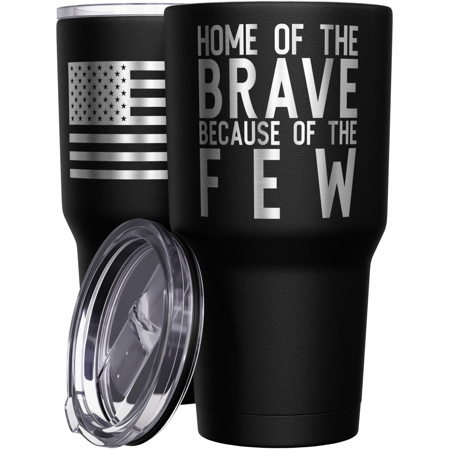 Home Of The Brave + American Flag Stainless Steel Tumbler