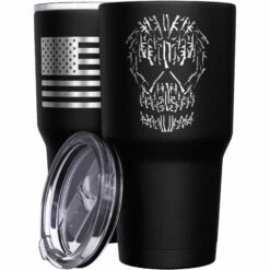 Gun Skull Stainless Steel Tumbler