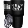 Navy Vet + American Flag Stainless Steel Tumbler