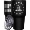 Betsy Ross Gadsden Flag + American Flag Stainless Steel Tumbler