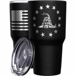 Betsy Ross Gadsden Flag + American Flag Stainless Steel Tumbler