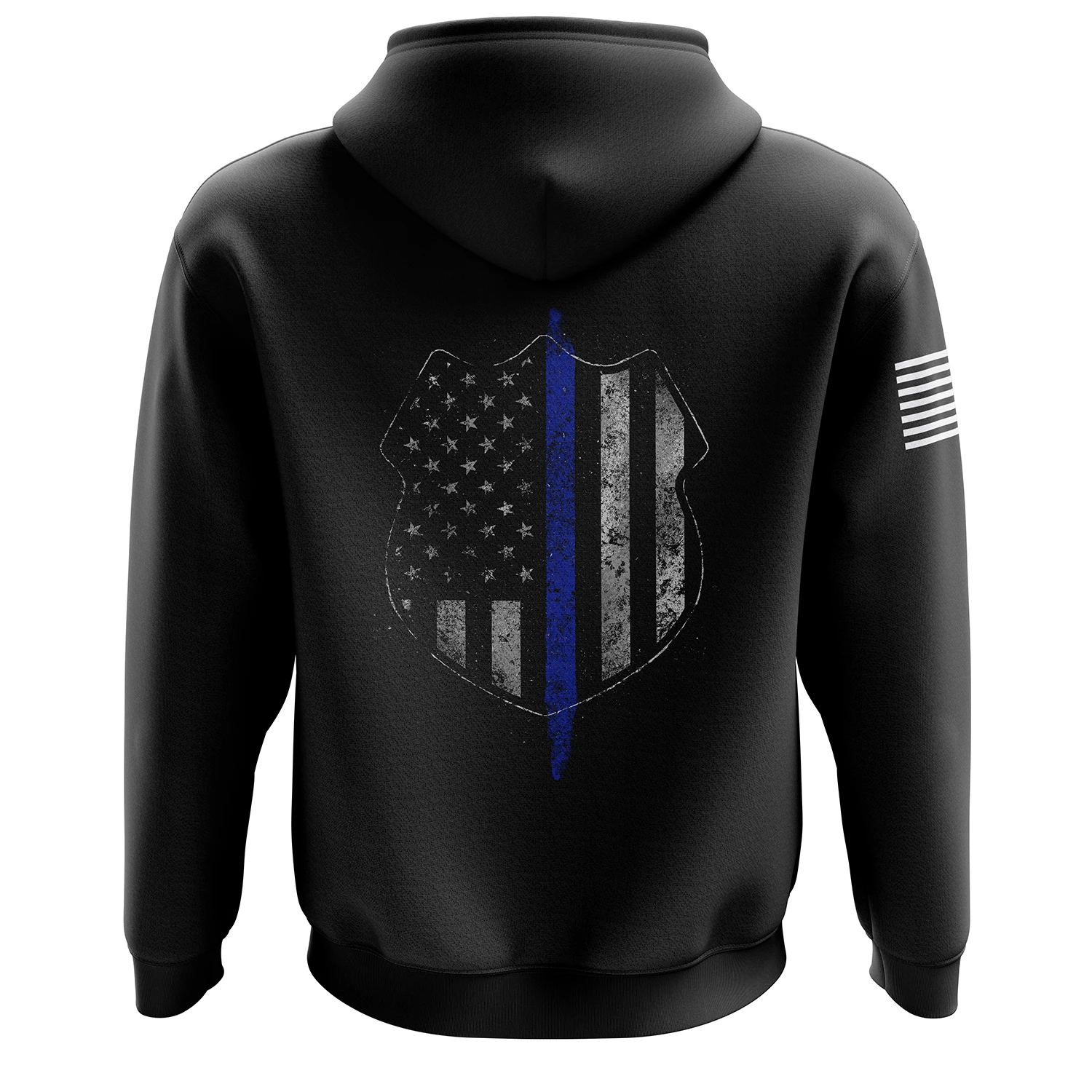 Thin Blue Line Flag Zip Up Hoodie - Image 3