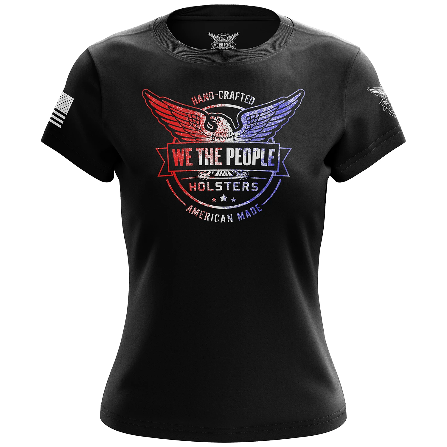 We The People Holsters Distressed Flag Logo Women's Short Sleeve Shirt