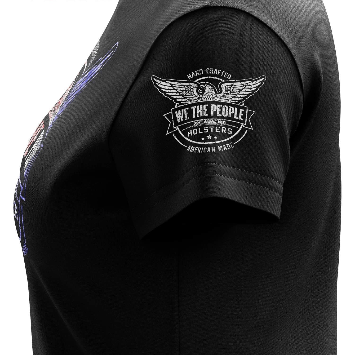 We The People Holsters Distressed Flag Logo Women's Short Sleeve Shirt - Image 4