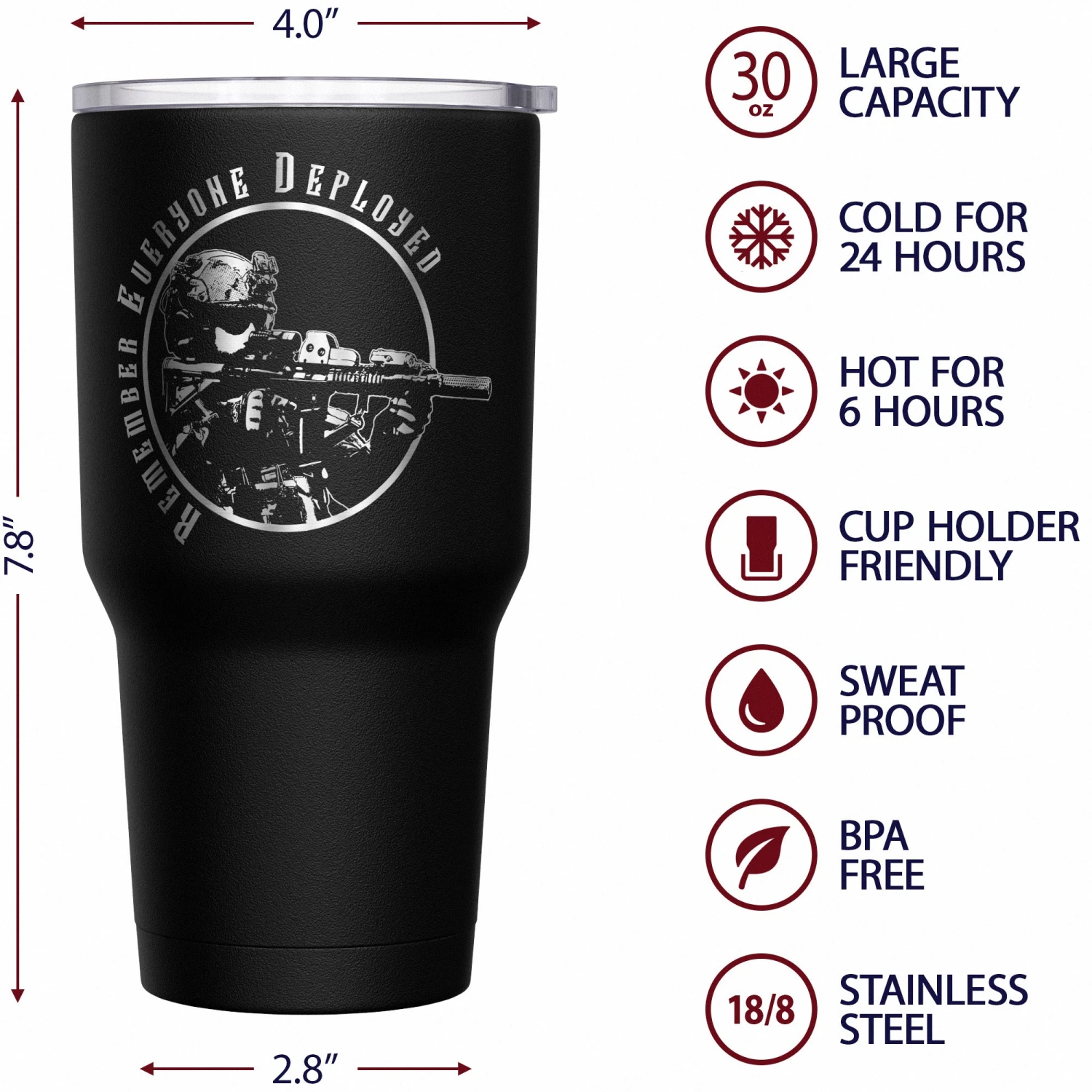 Remember Everyone Deployed (R.E.D.) Stainless Steel Tumbler - Image 6