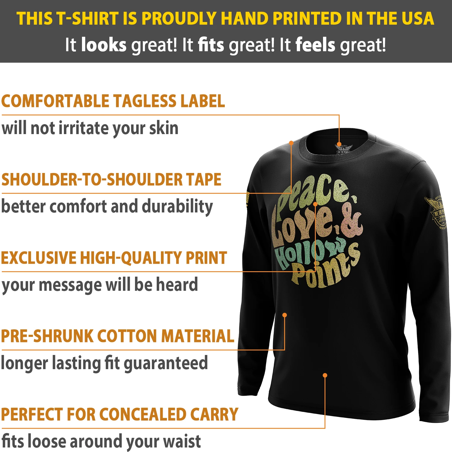 Peace, Love, & Hollow Points Long Sleeve Shirt - Image 6