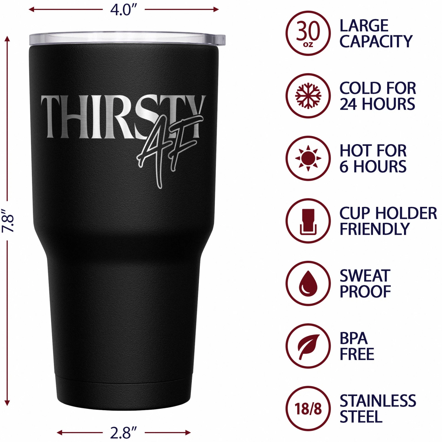 Thirsty AF Stainless Steel Tumbler - Image 6