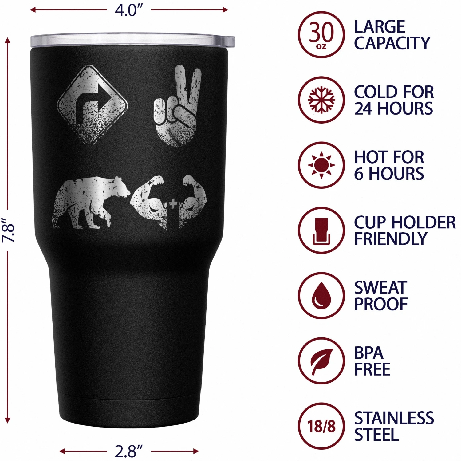Right 2 Bear Arms Stainless Steel Tumbler - Image 6