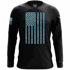 Tropical American Flag Long Sleeve Shirt