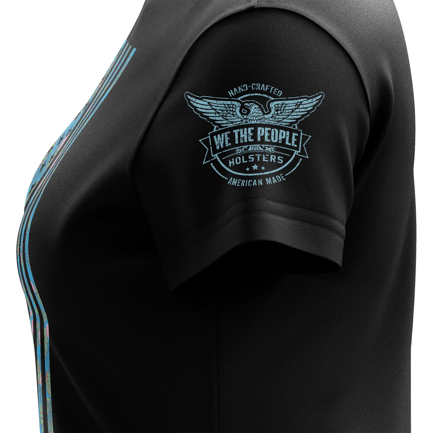 Tropical American Flag Women's Short Sleeve Shirt - Image 4