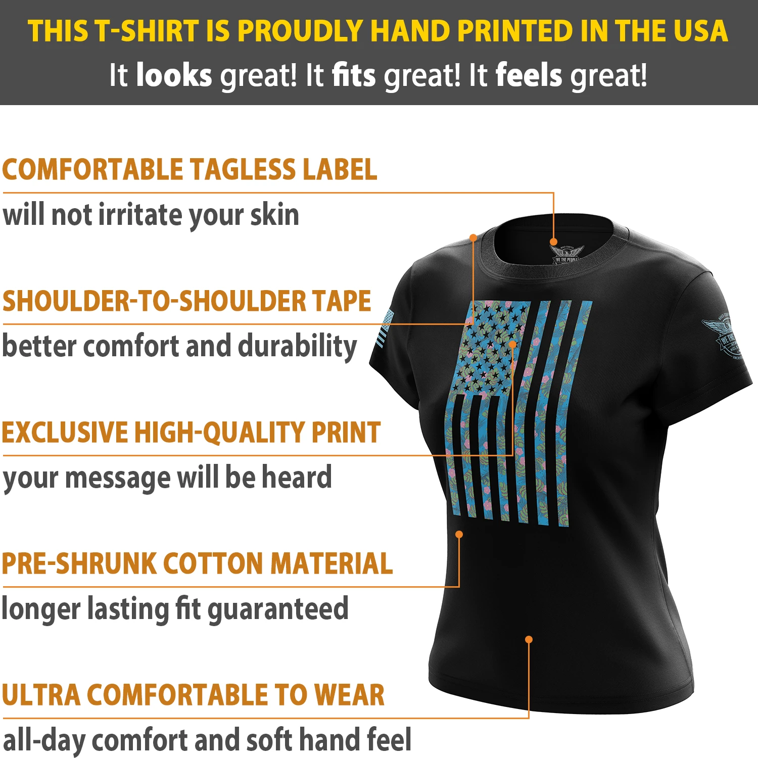 Tropical American Flag Women's Short Sleeve Shirt - Image 6