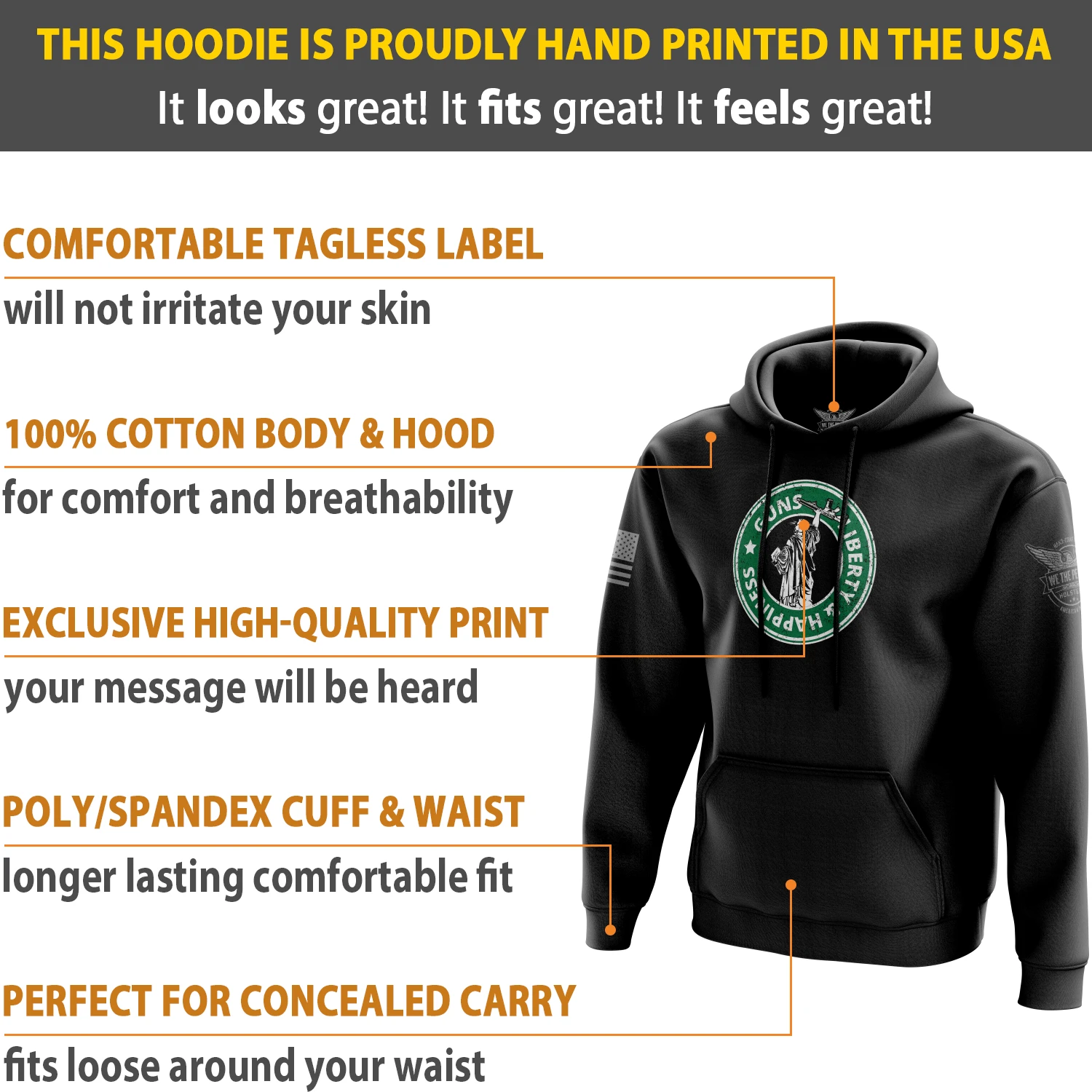 Guns - Liberty And Happiness Hoodie - Image 5
