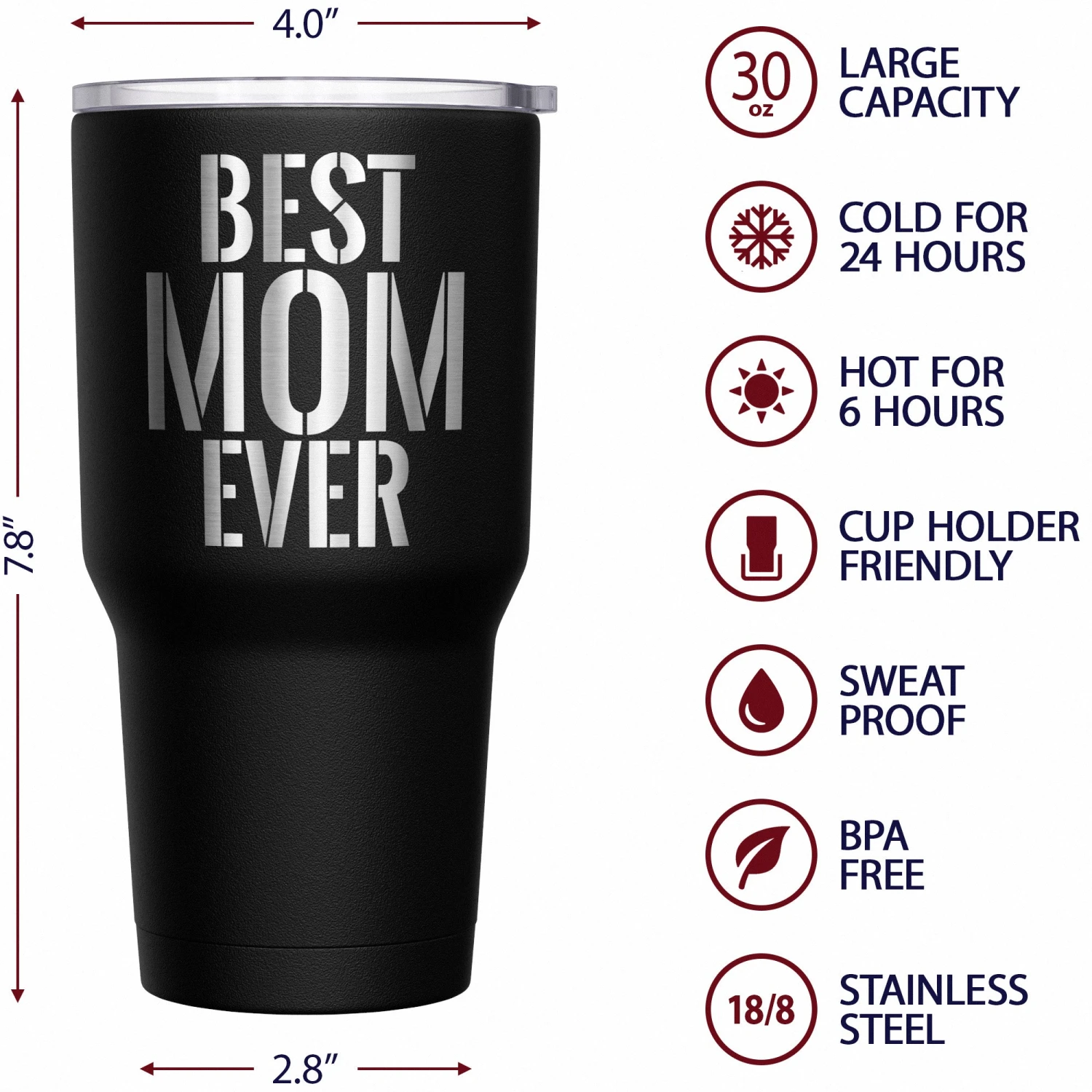 Best Mom Ever Stainless Steel Tumbler - Image 6