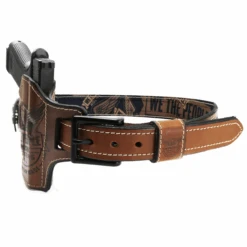 Independence Leather Gun Belt Reinforced With Scuba Nylon