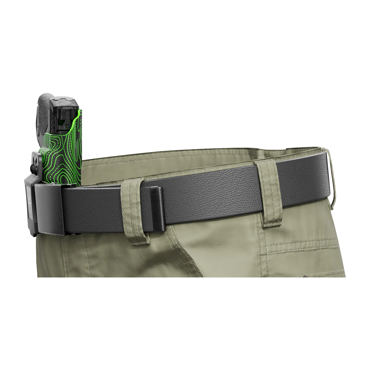 Green Topographic Map Custom Printed Holster - IWB Kydex Holster - Image 8