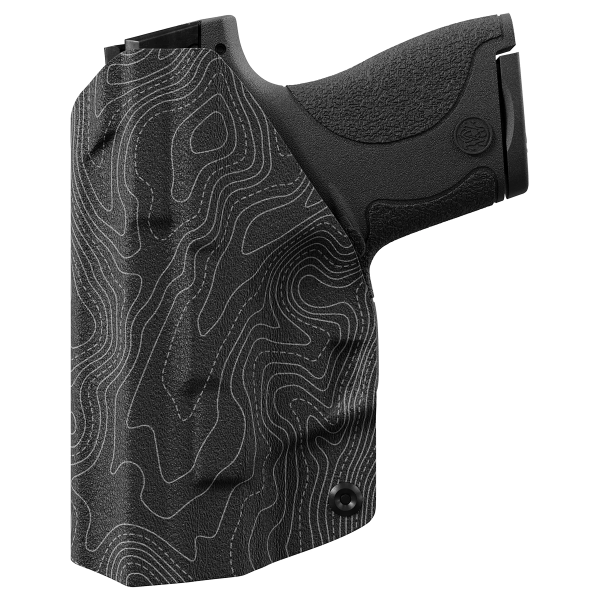 Gray Topographic Map Custom Printed Holster - IWB Kydex Holster - Image 3
