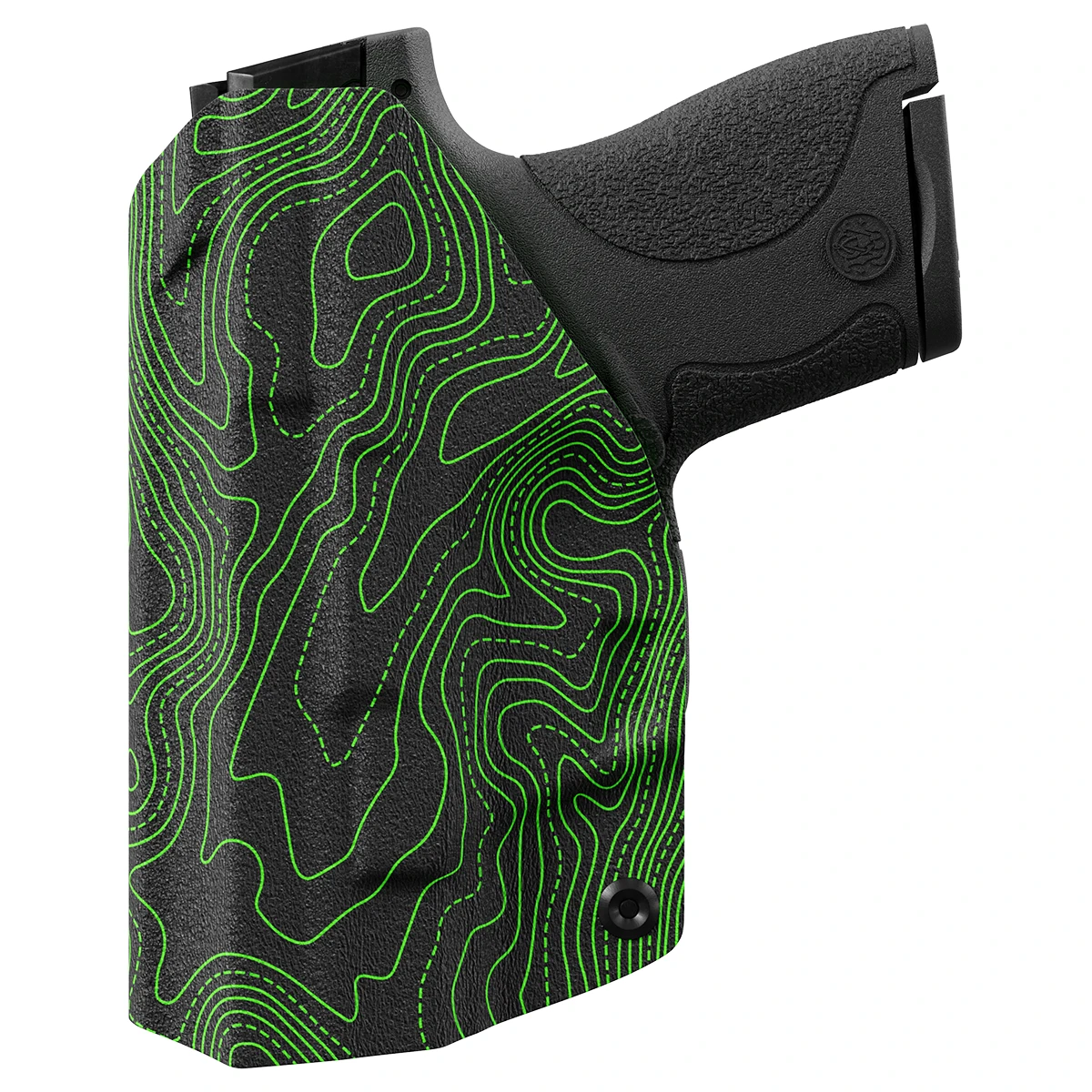 Green Topographic Map Custom Printed Holster - IWB Kydex Holster - Image 3