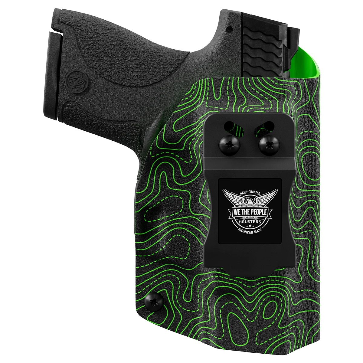 Green Topographic Map Custom Printed Holster - IWB Kydex Holster
