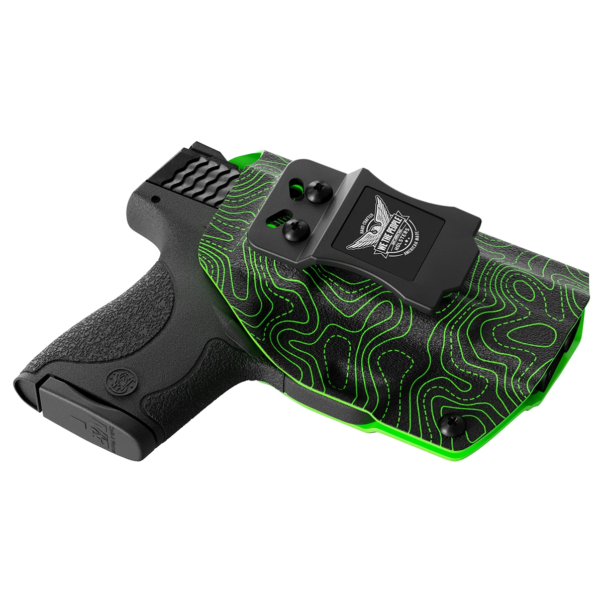 Green Topographic Map Custom Printed Holster - IWB Kydex Holster - Image 2